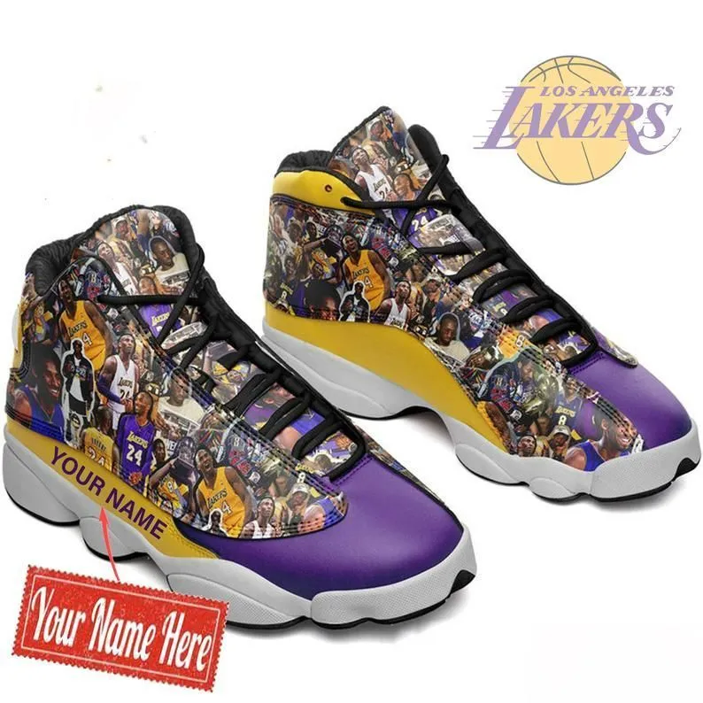 buy custom name kobe bryant los angeles lakers nba team big logo sneaker 39 gift for lover air jd13 shoes men womenyejxq