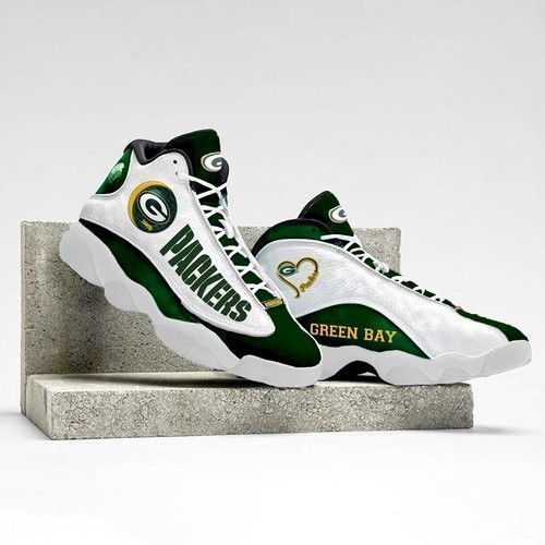 buy green bay packers custom tennis aj13 for fan shoes sport sneakersbas6w