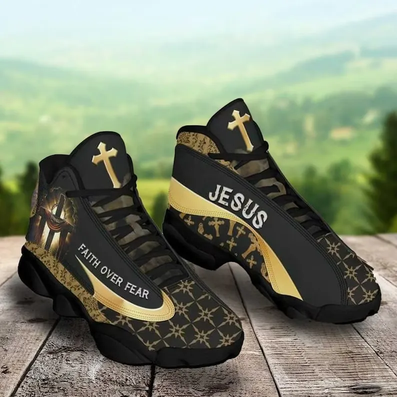 buy jesus faith over fear aj13 shoes custom shoes athletic run casual hypebeast shoes christian basketball shoes jesus men runnernckca