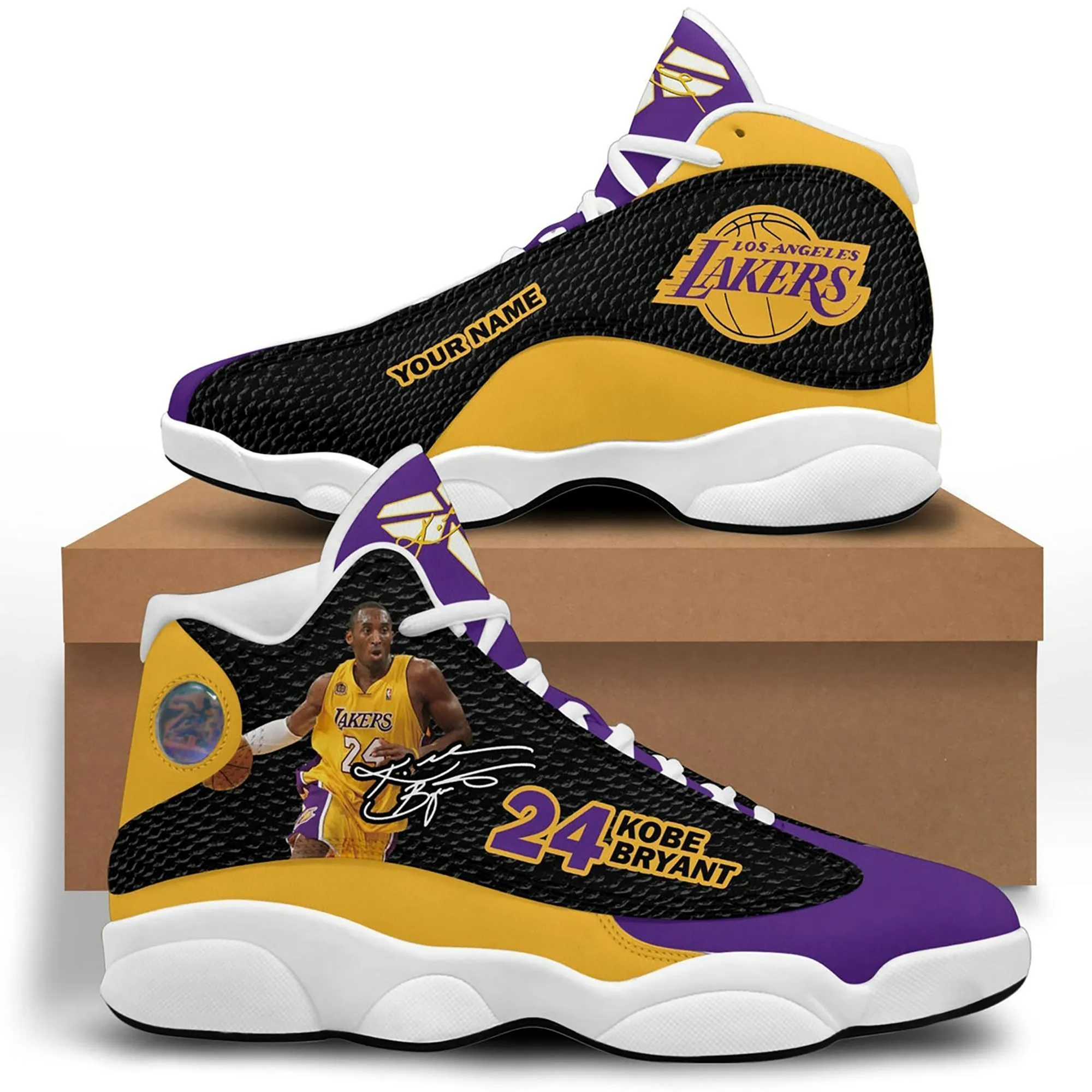 buy kobe bryant custom name personalized aj13 mens momens shoes custom printed streetwear multi colored los angeles lakers shoes 1ofc9f