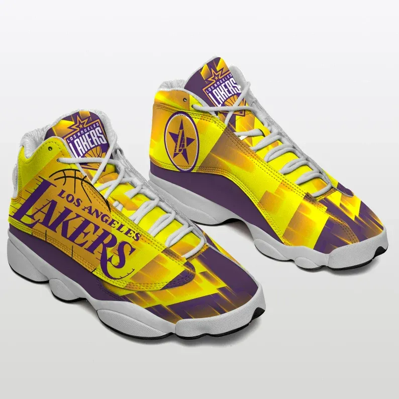 buy los angeles lakers football team 2 sneakers air jd13 shoes white black aj13 shoesx9wxf