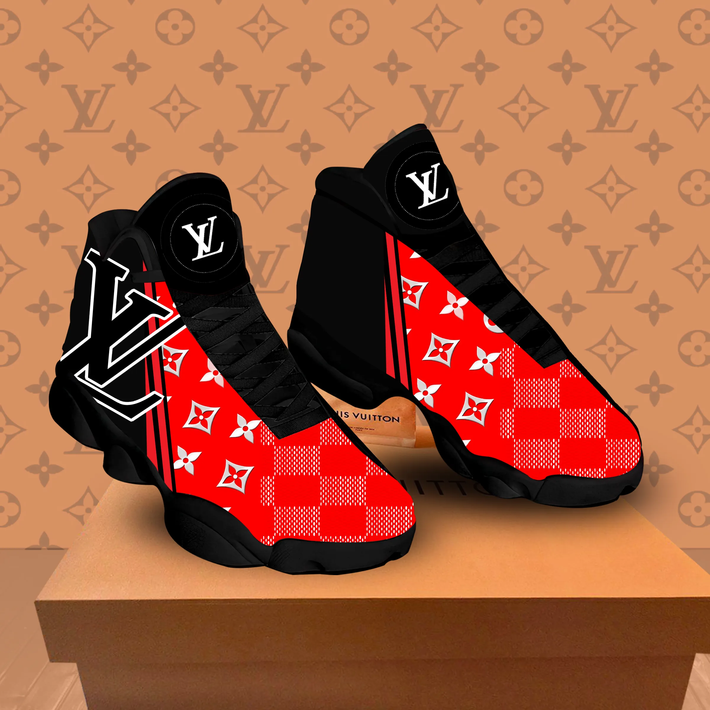 buy louis vuitton aj13 sneakers shoes black red best shoes louis vuitton gifts for men women ljd13tm4yi