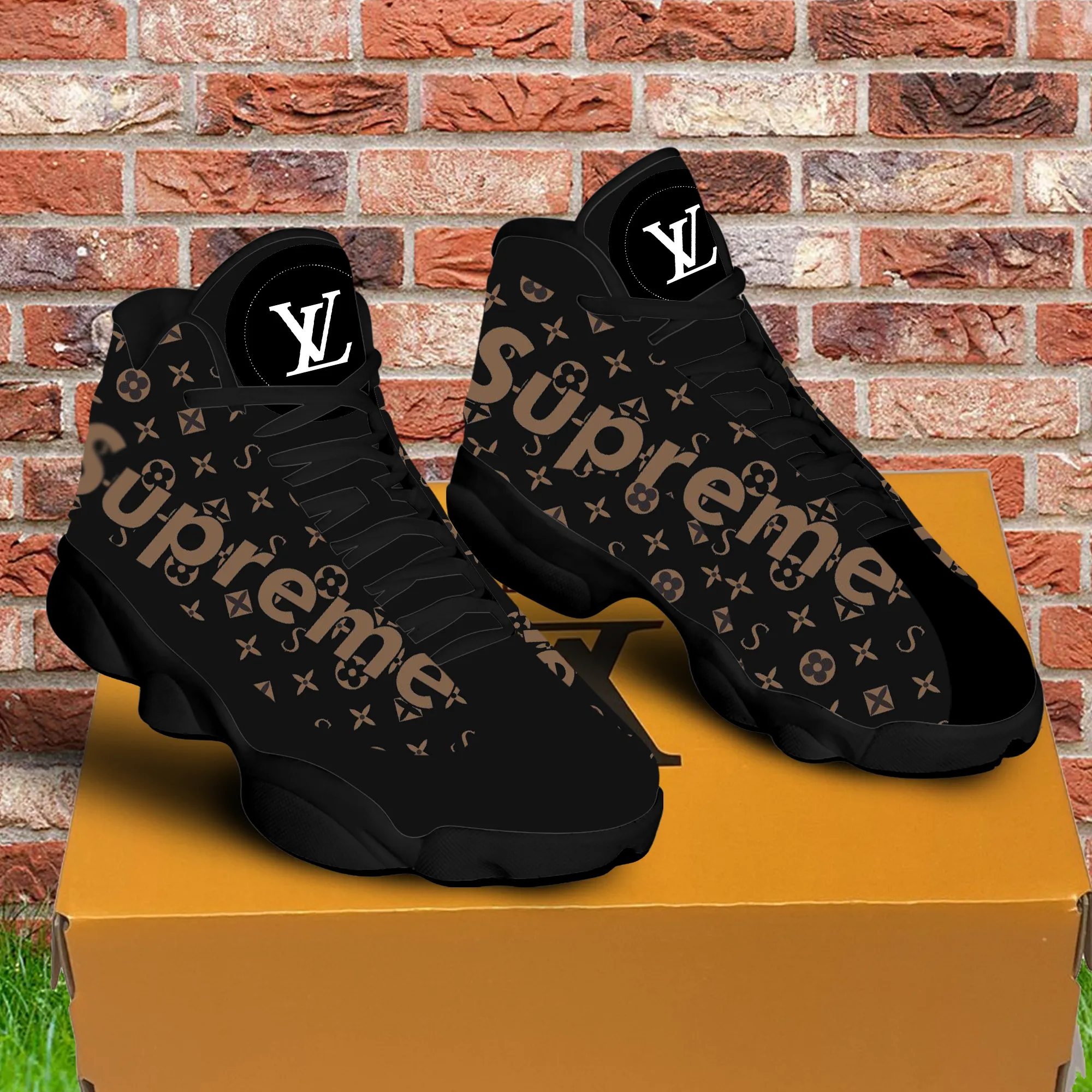 buy louis vuitton supreme brown aj13 sneakers shoes best shoes louis vuitton gifts for men women ljd13vpqbg