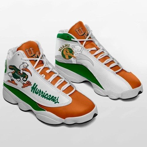 buy miami hurricanes custom tennis aj13 for fan shoes sport sneakersgdjg7