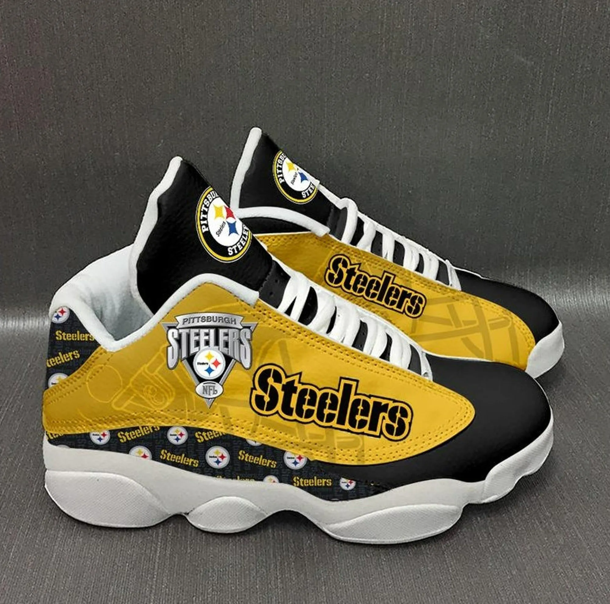 buy nfl pittsburgh steelers aj13 sneakers sport shoes gift for fan sneakers for fan sportfglio