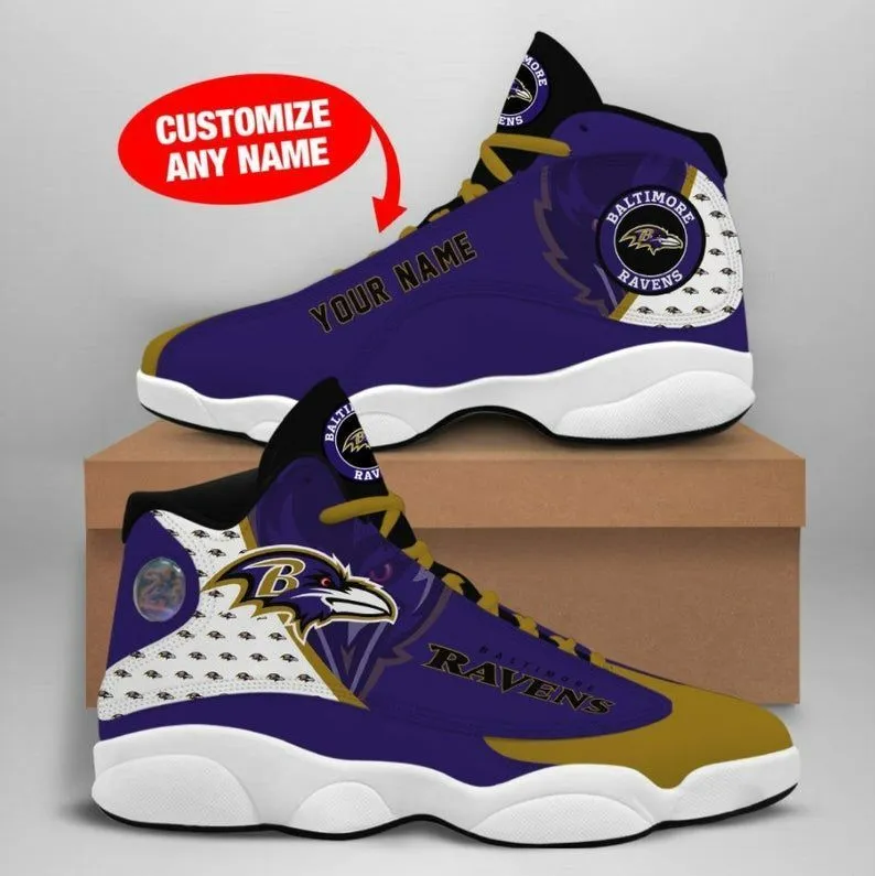 buy personalized baltimore ravens nfl big logo football team sneaker 9 for lover air jd13 shoes tl97nqtsa