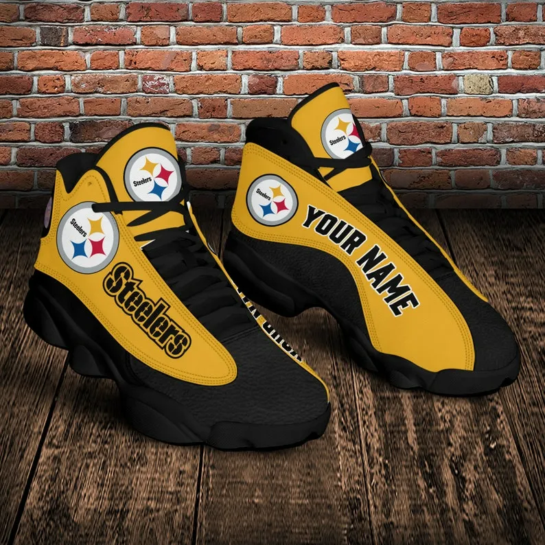 buy personalized name pittsburgh steelers air j13 sneaker steelers shoes nfl football gifttsrrs