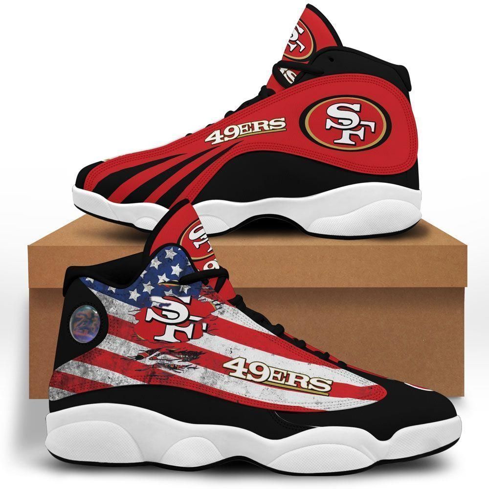 buy san francisco 49ers aj13 custom shoes sport sneakers air jd13 sneakers personalized shoes designq9tyh