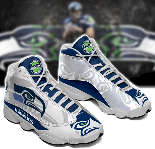 buy seatle seahawks custom aj13 sneaker custom sports shoes jordanswhis