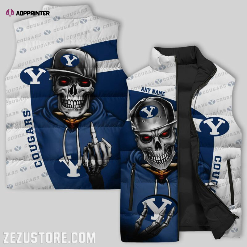 byu cougars ncaa sleeveless puffer jacket custom for fans gifts 3