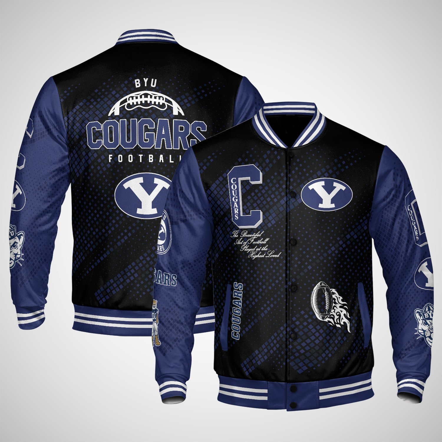 byu cougars varsity jacket baseball jacket all over print wf kulwb