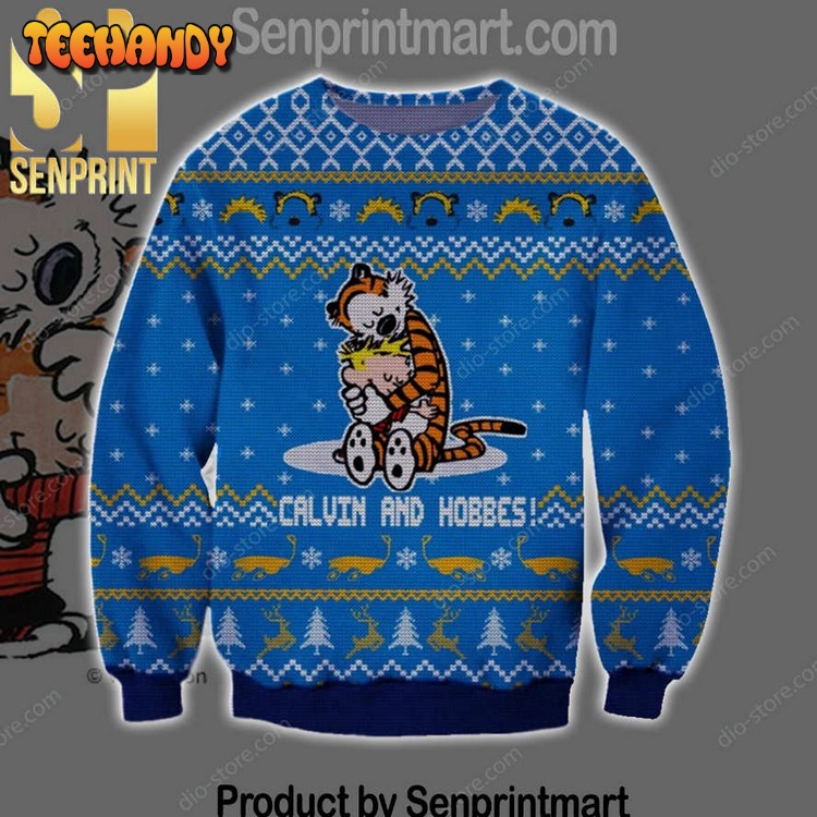 calvin and hobbes chirtmas time 3d ugly xmas sweater vi1je