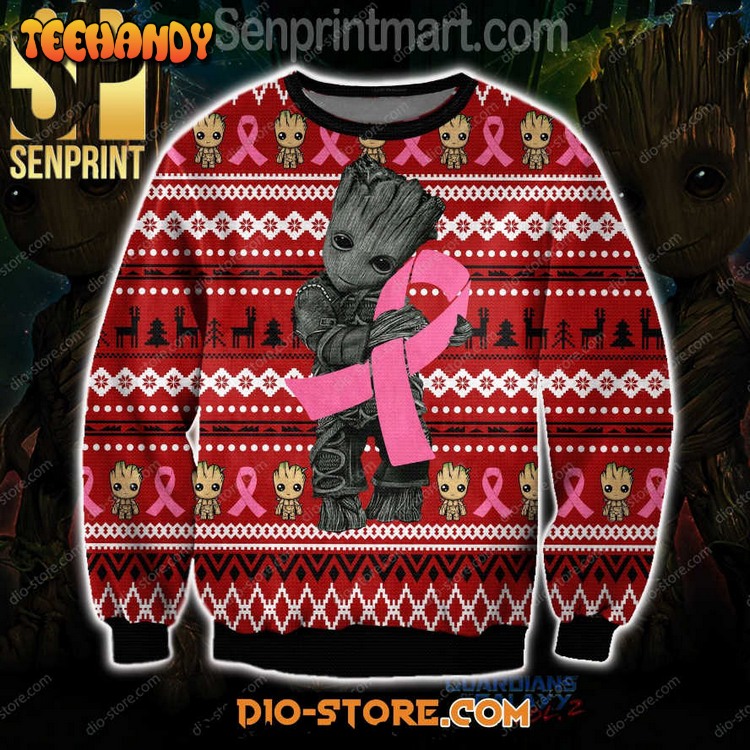 cancer with groot xmas time all over printed wool ugly xmas sweater cdkgq