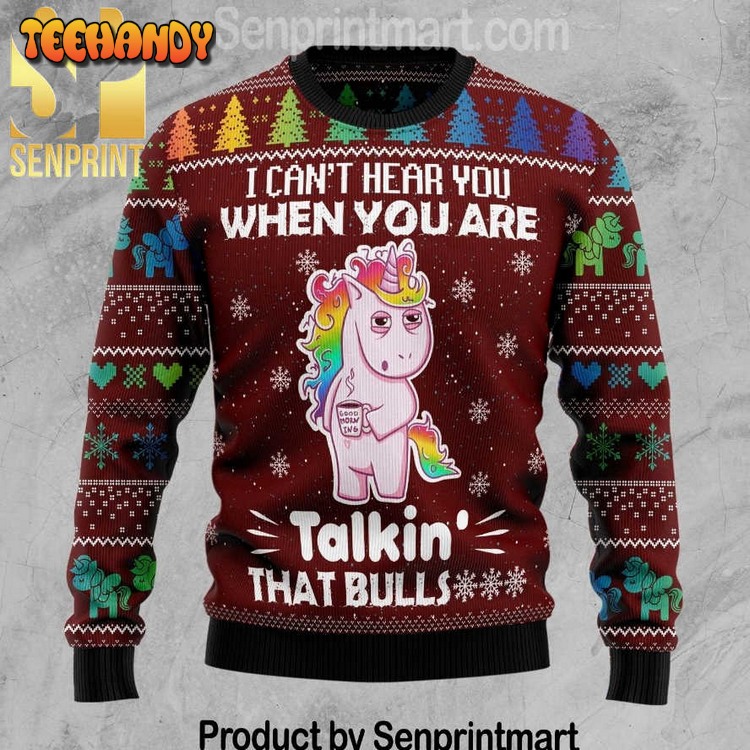 cant hear you unicorn chirtmas time 3d ugly xmas sweater 05cll