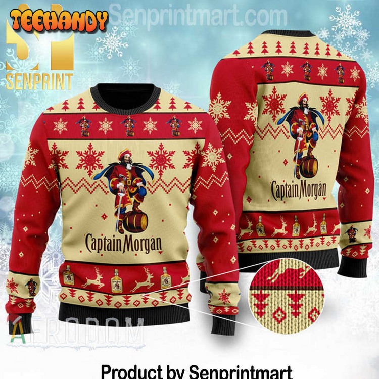 captain morgan holiday gifts full print knitting wool ugly xmas sweater 8hldy