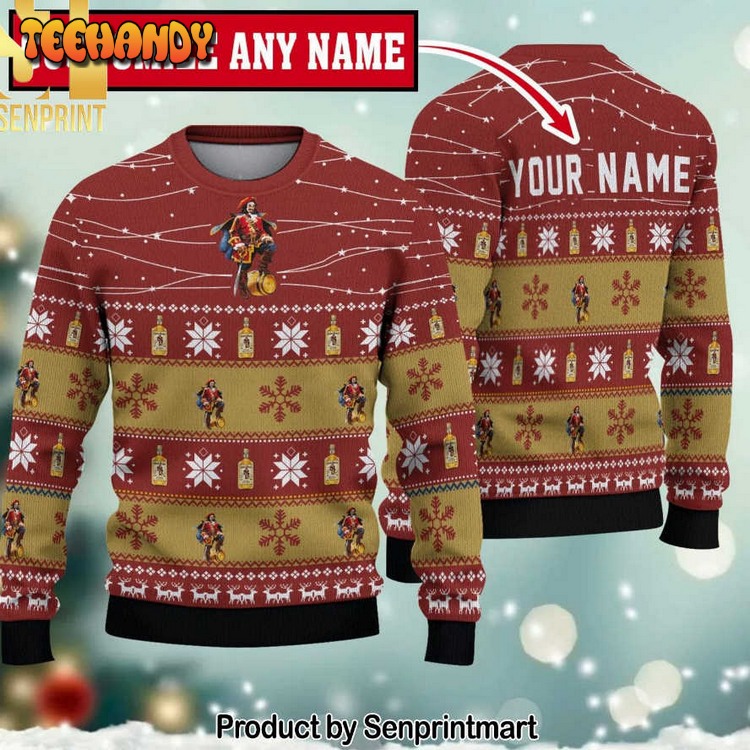 captain morgan twinkle light custom name for ugly xmas sweater avma0