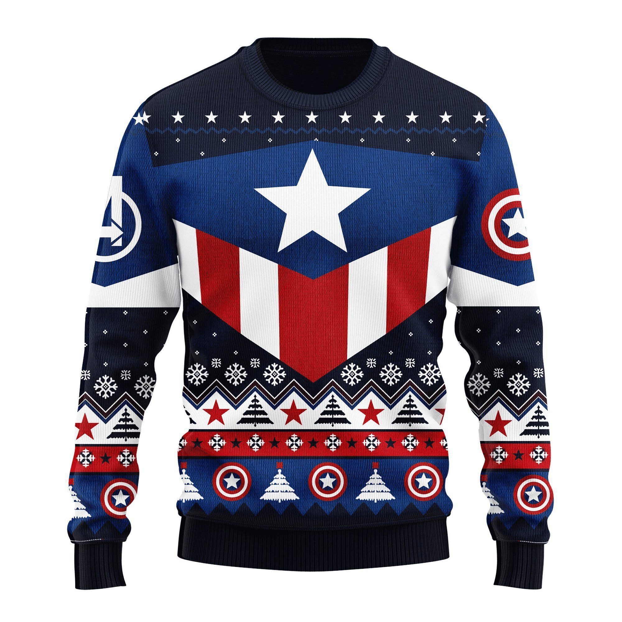 captain america 1 ugly sweater gifts owlohh 3952