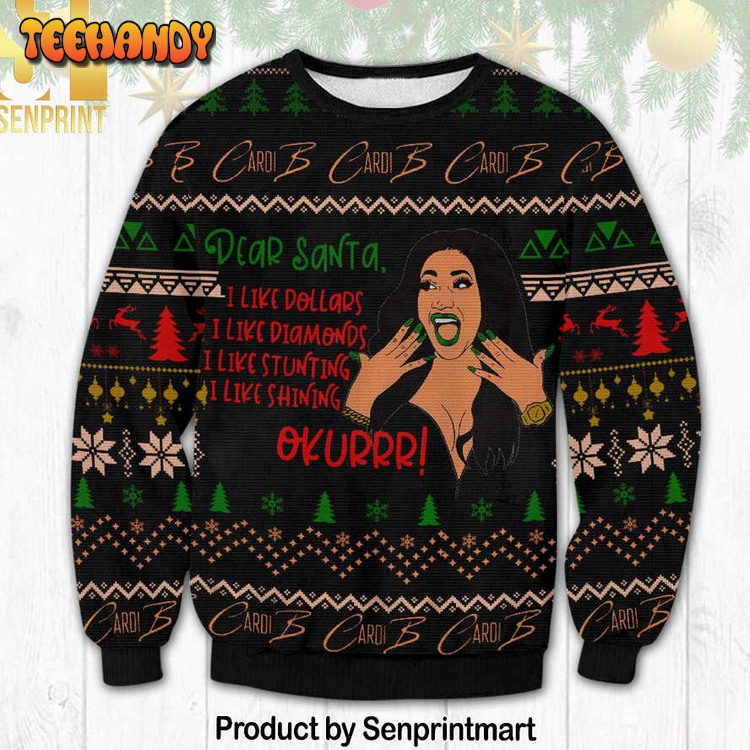 cardi b meme for christmas gifts wool knitted ugly xmas sweater gu6li