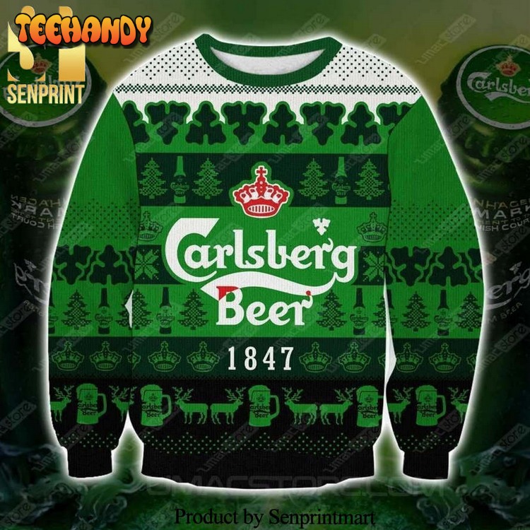 carlsberg beer 1847 knitted ugly christmas ugly xmas sweater p2xmd