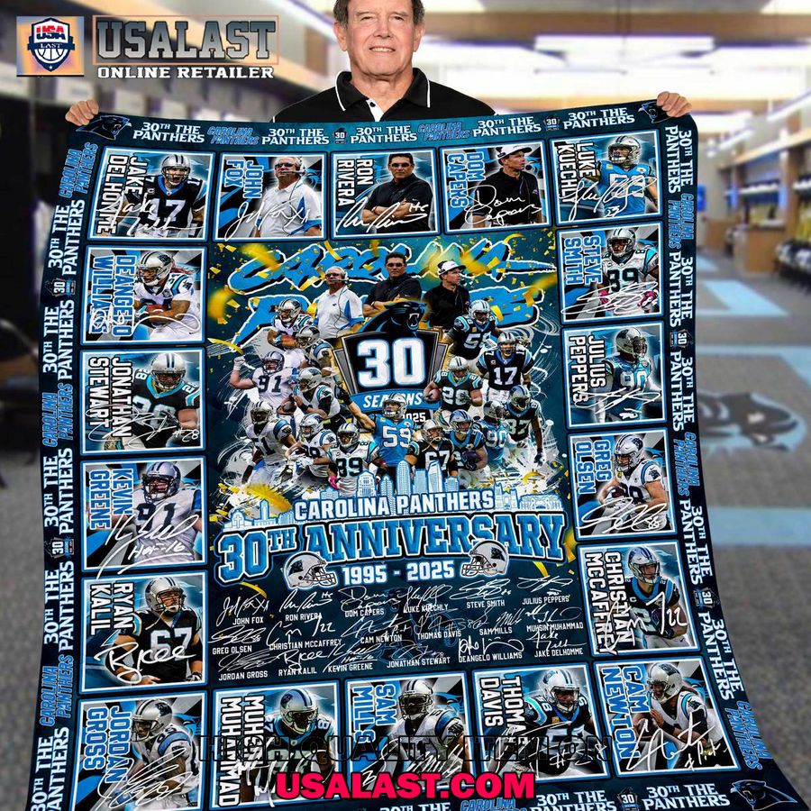 carolina panthers 30th anniversary 1995 2025 special quilt blanket 1 rrQsg