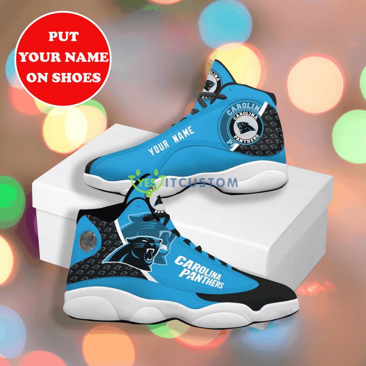 carolina panthers football team style custom name air jordan 13 shoes