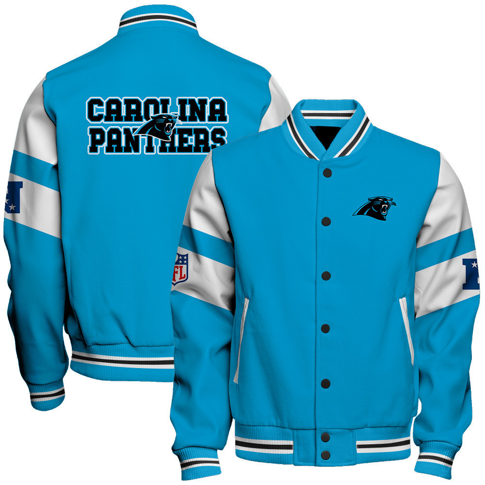 carolina panthers nfl 2024 national football conference unisex baseball varsity jacket baseball jacket all over print v11 jvpm4