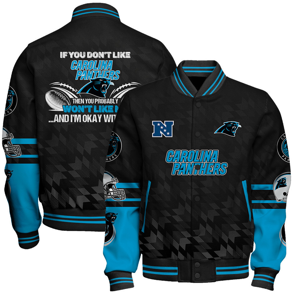 carolina panthers nfl 2024 national football conference unisex baseball varsity jacket baseball jacket all over print v12 bkted