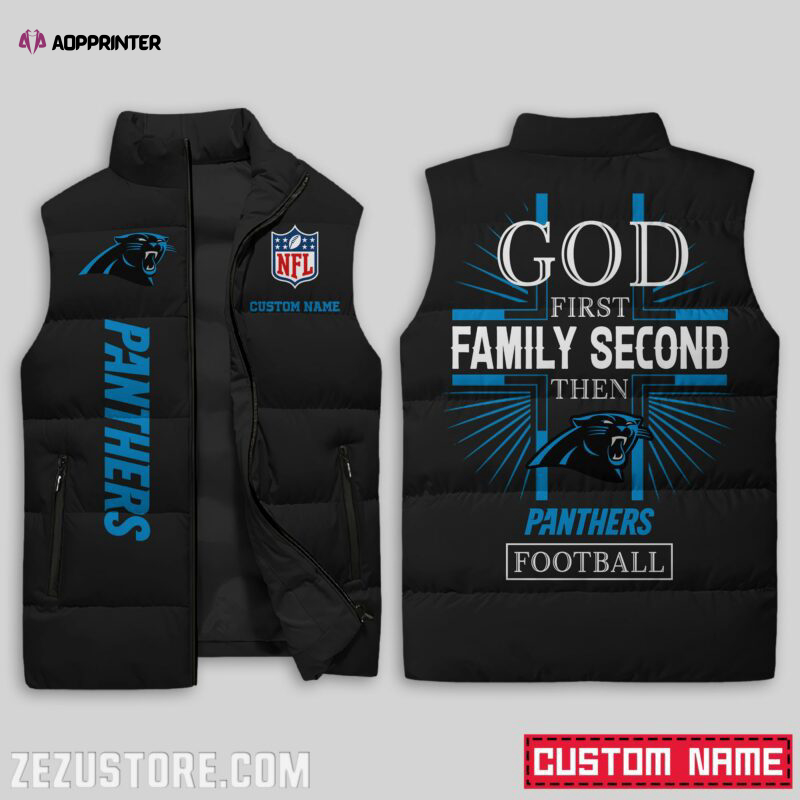 carolina panthers nfl sleeveless puffer jacket custom for fans gifts 2