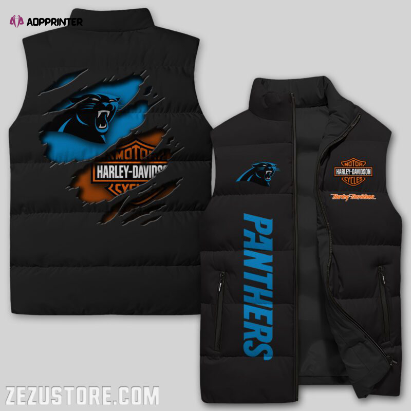 carolina panthers nfl sleeveless puffer jacket custom for fans gifts 3