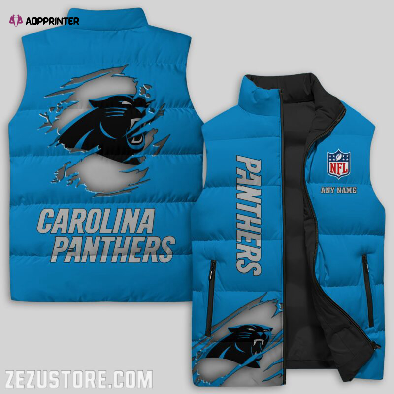 carolina panthers nfl sleeveless puffer jacket custom for fans gifts 9 1