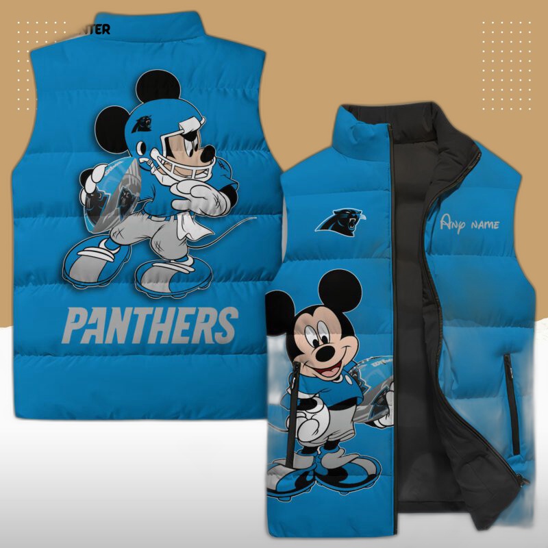 carolina panthers nfl sleeveless puffer jacket custom for fans gifts jfBT1r