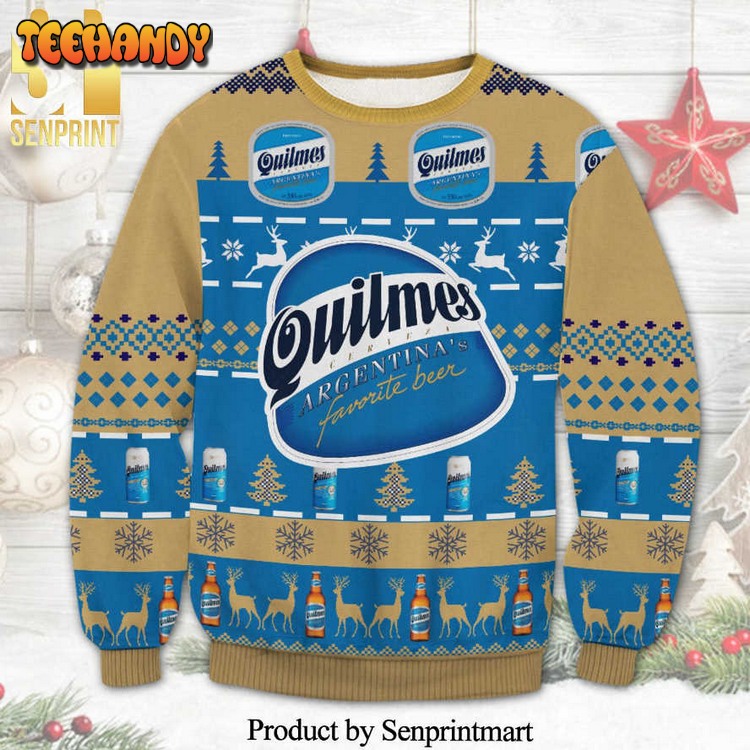 cerveza quilmes beer snowflake knitted ugly xmas sweater xyq2f