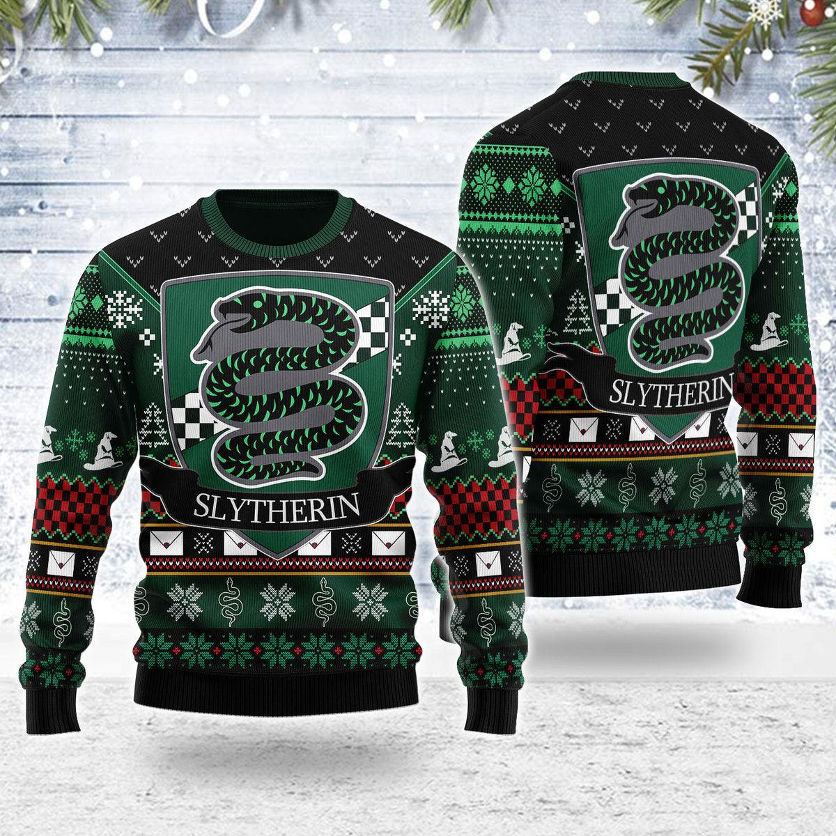 cgearhomie slytherin round the christmas tree christmas sweater gearhomie com 1