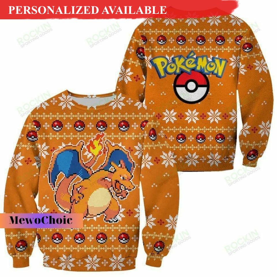 charizard pkm ugly christmas sweater 3d sweater 3244