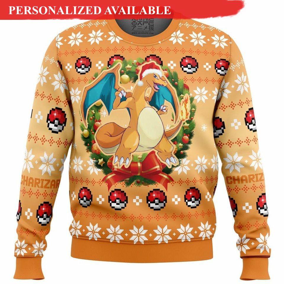 charizard pkm ugly christmas sweater 3d sweater 7270