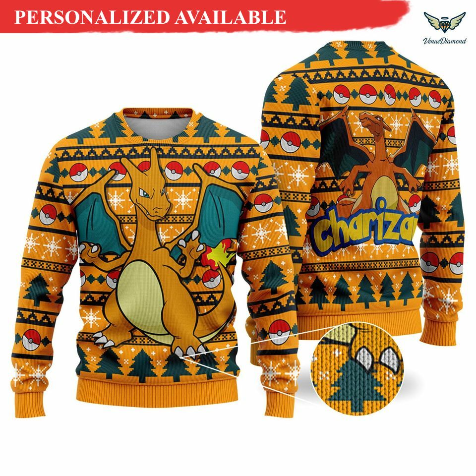 charizard xmas sweater video games christmas ugly sweater 1890