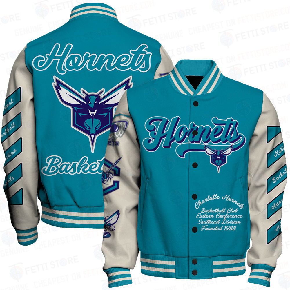 charlotte hornets nba baseball varsity jacket baseball jacket all over print sfat v14 14qgh