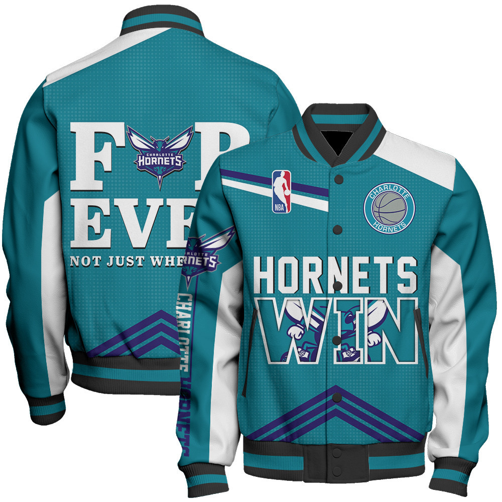 charlotte hornets nba baseball varsity jacket baseball jacket all over print stm v15 9cceu