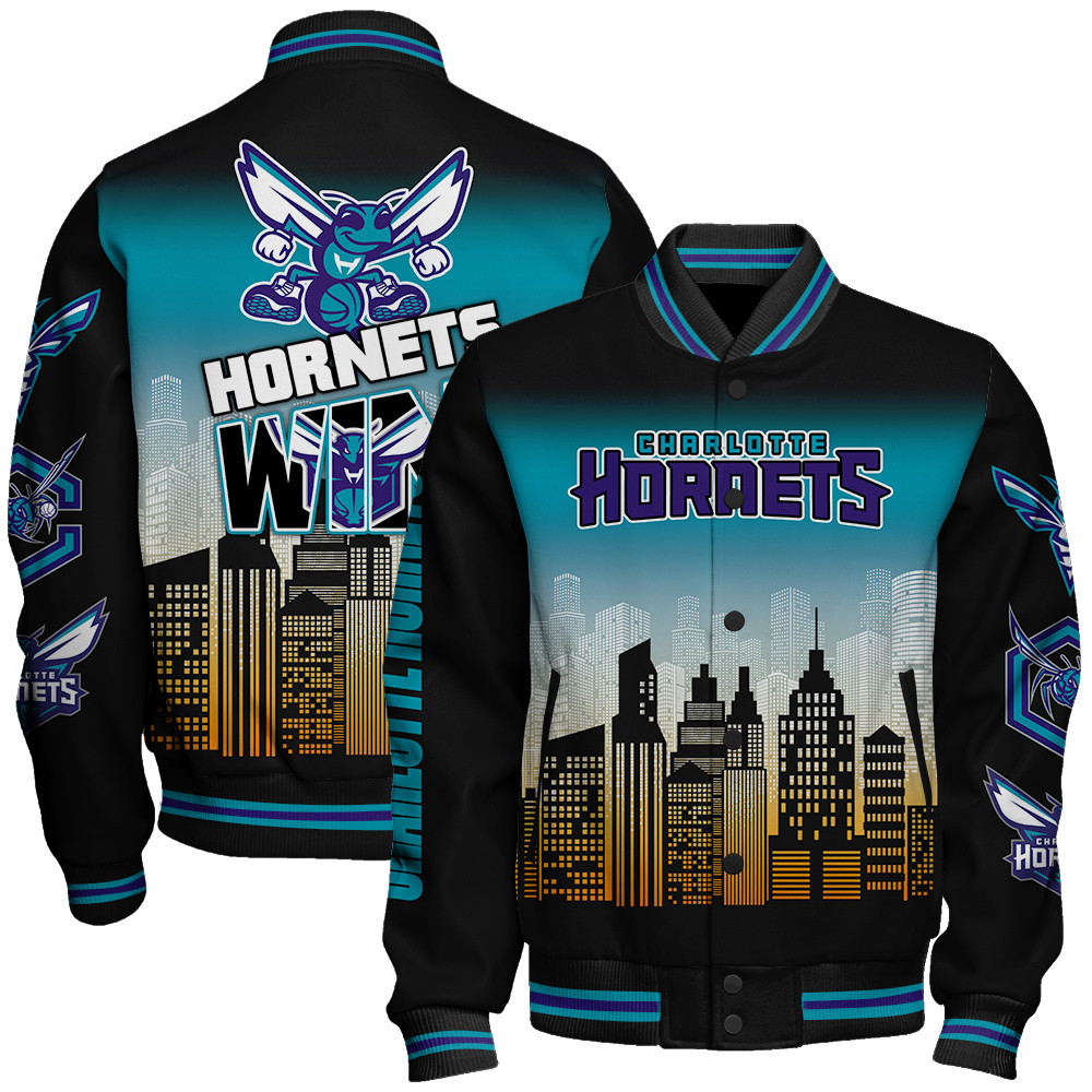 charlotte hornets nba baseball varsity jacket baseball jacket all over print stm v16 bakgy