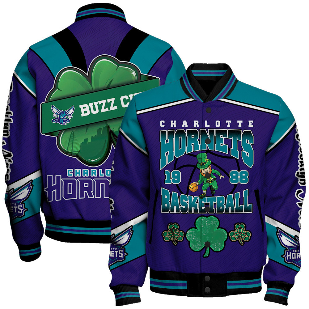 charlotte hornets nba baseball varsity jacket baseball jacket all over print stm v20 86kjn