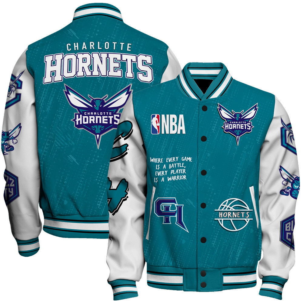 charlotte hornets team logo nba 2024 baseball varsity jacket baseball jacket all over print sfat v13 oyjh7