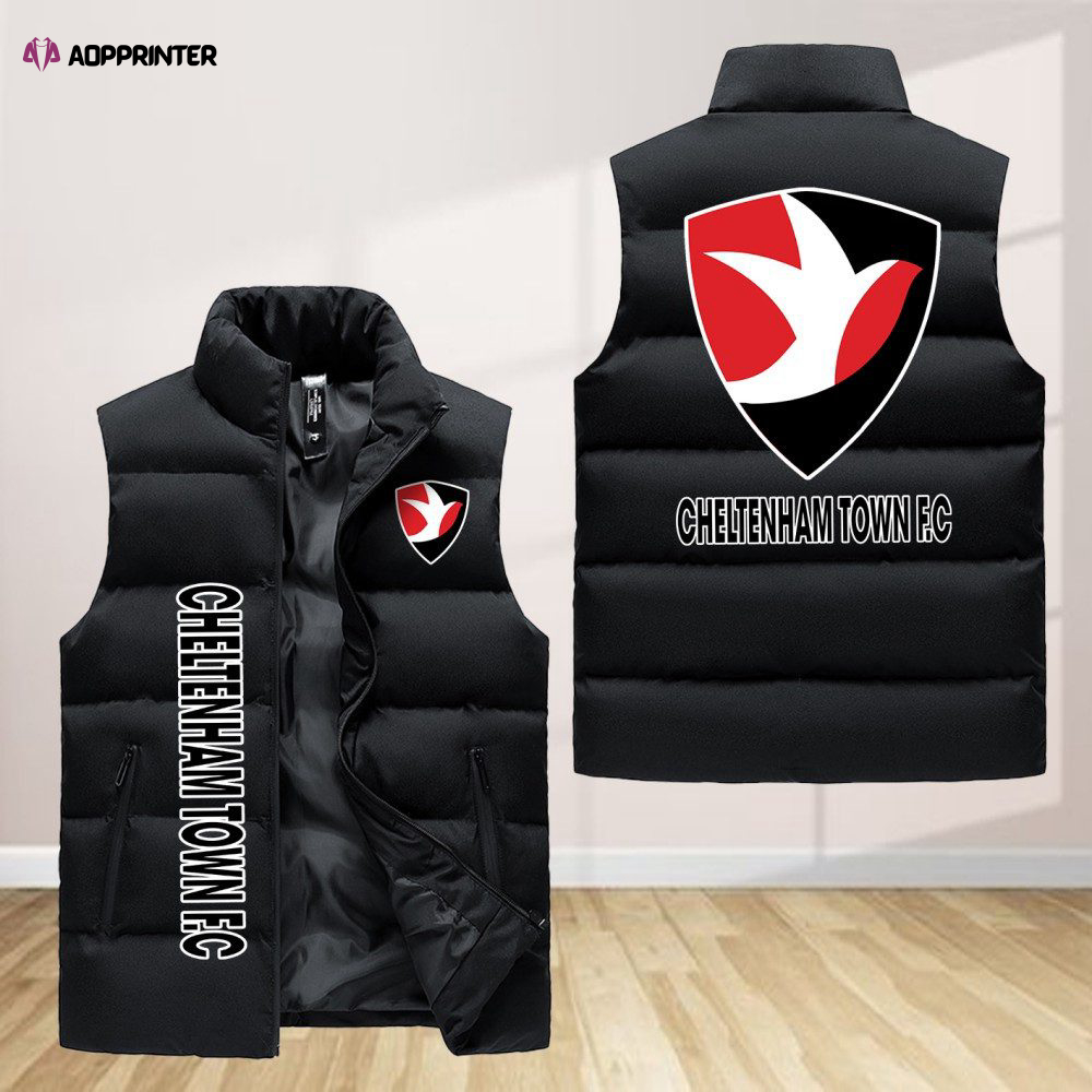 cheltenham town f c sleeveless puffer jacket custom for fans spj0185