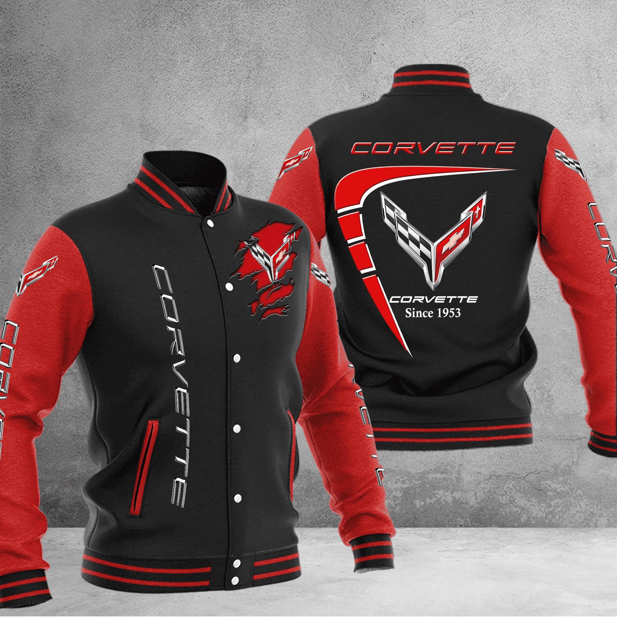 chevrolet corvette baseball varsity jacket baseball jacket all over print lbcge