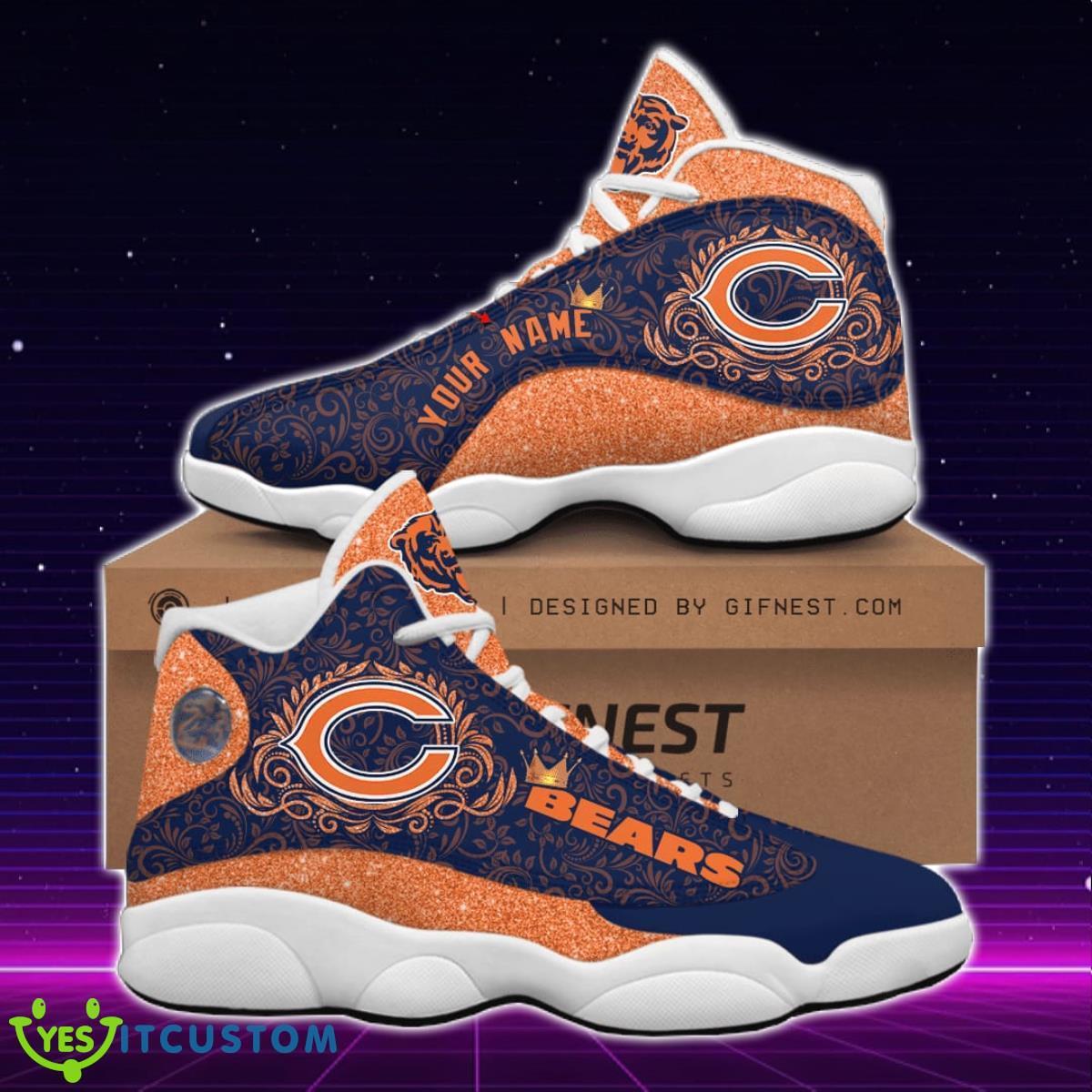 chicago bears jordan 13 sneakers custom name special gift for men and women