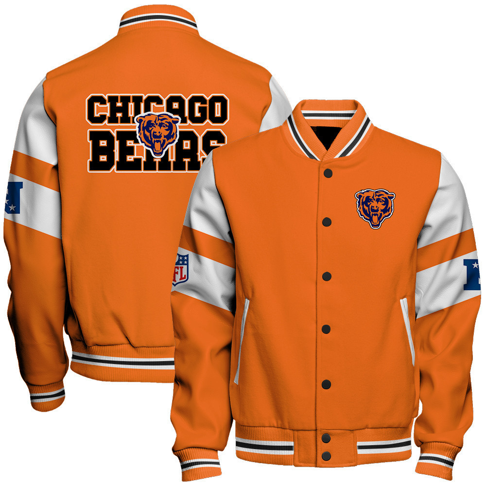 chicago bears nfl 2024 national football conference unisex baseball varsity jacket baseball jacket all over print v11 iw088