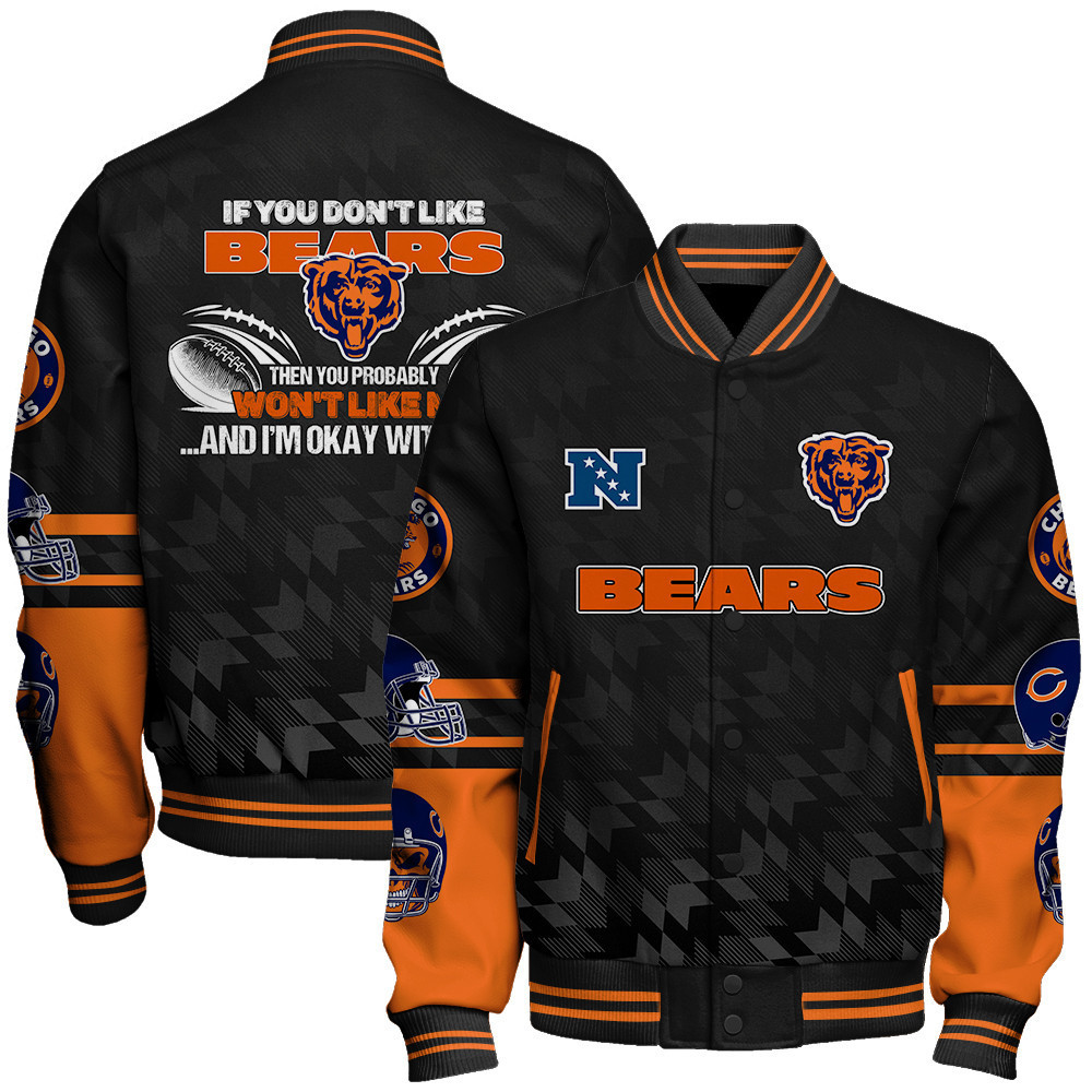 chicago bears nfl 2024 national football conference unisex baseball varsity jacket baseball jacket all over print v12 dfeim