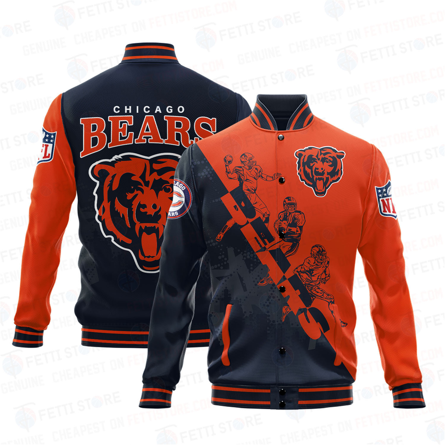 chicago bears nfl baseball varsity jacket baseball jacket all over print shdl malqd