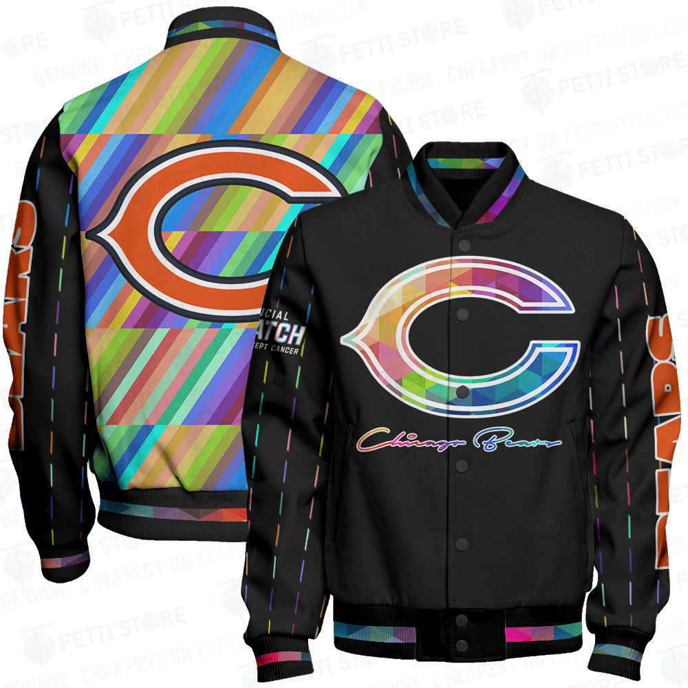 chicago bears nfl baseball varsity jacket baseball jacket all over print v2 zonxc