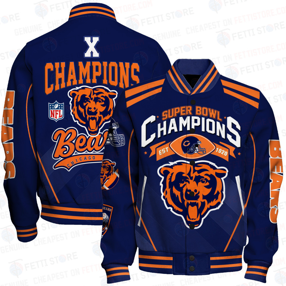 chicago bears nfl champions baseball varsity jacket baseball jacket all over print adufe