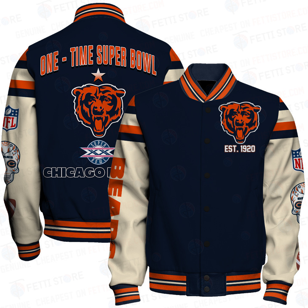 chicago bears nfl champions print baseball varsity jacket baseball jacket all over print sfat v2 nuakv